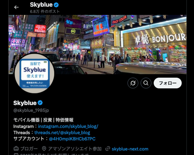 カテゴリー賞受賞サイト「Skyblue」のキャプチャー画像